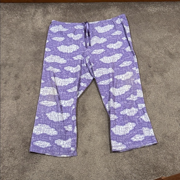 Adonna Purple/White Fleece "I Love Sleep" Pajama Set SIZE 1X - Picture 6 of 7